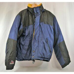Tommy Hilfiger Expedition Outdoors Spell Out Flag Puffer Jacket 90s Mens Med Vtg